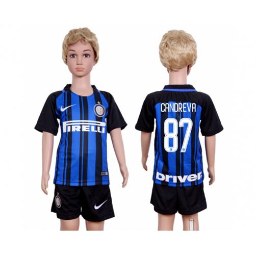 Inter Milan #87 Candreva Home Kid Soccer Club Jersey - Click Image to Close